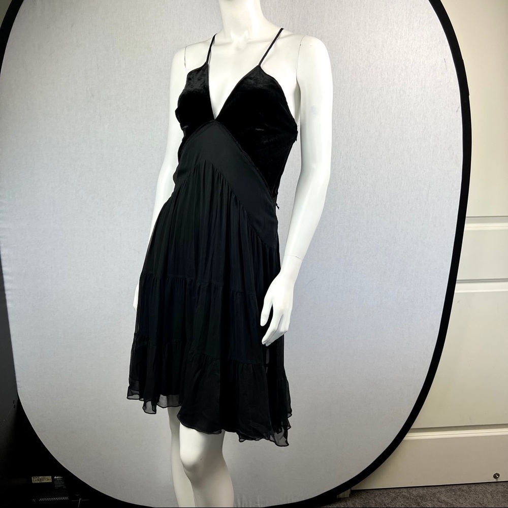 ❗️SOLD❗️NWT Bebe Velvet & Silk Strappy Backless Busty Little Black Mini Dress - Picture 15 of 16